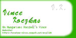 vince koczkas business card